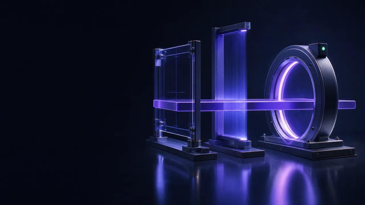 A digital upload passing through Qyrony's three-layer verification gates