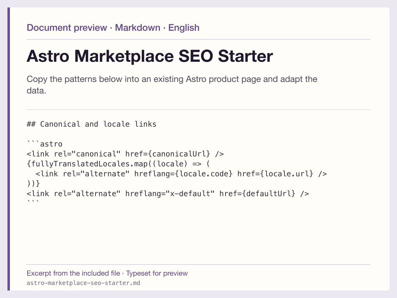 Astro Marketplace SEO Starter — image 1 of 1