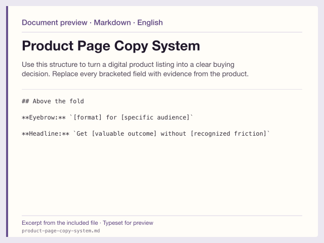 Product Page Copy System