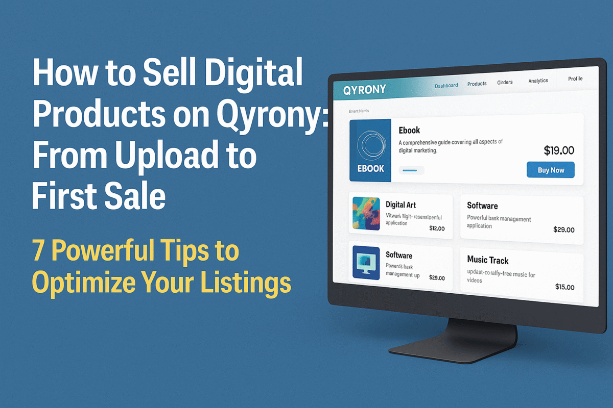 Learn how to sell digital products on Qyrony step-by-step.