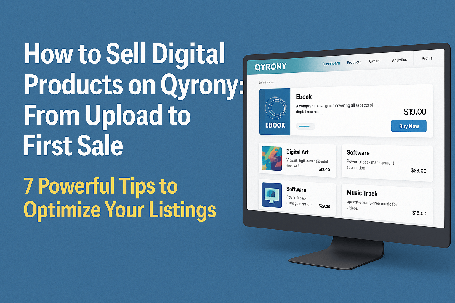 Learn how to sell digital products on Qyrony step-by-step.