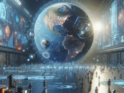 Futuristic scene showing the future of creative commerce: qyrony’s 2026 vision