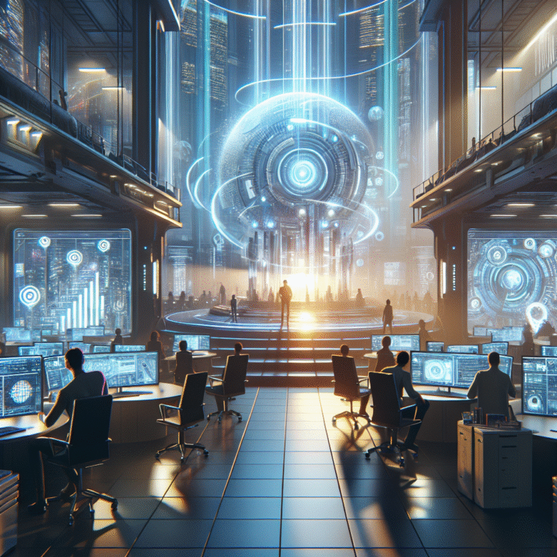 Futuristic scene showing inspire creativity: why qyrony is the home for innovators