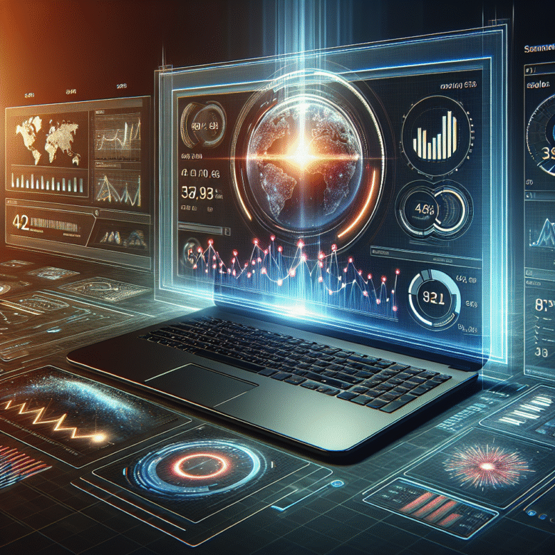 Analytics dashboard monitoring sales growth in real-time