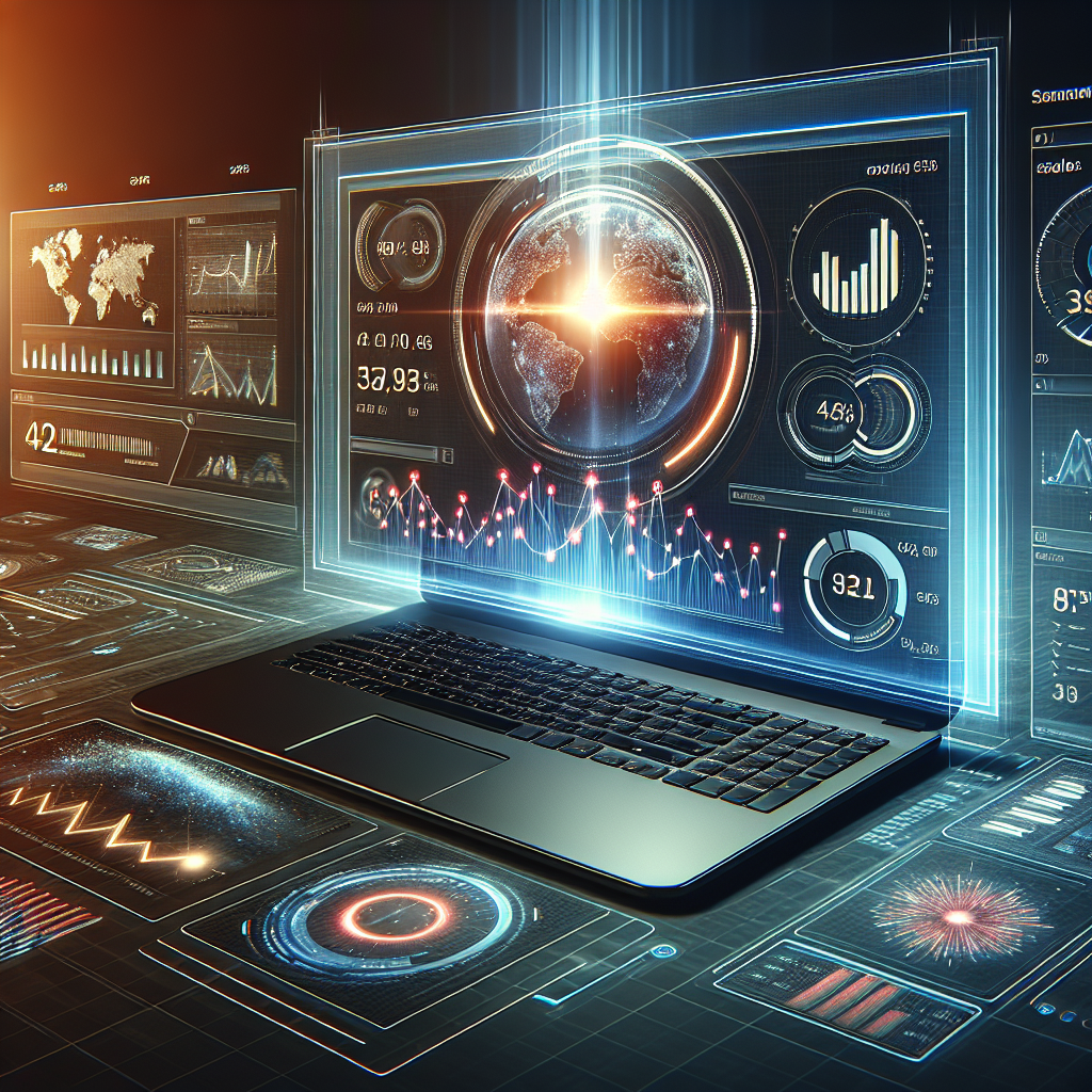 Analytics dashboard monitoring sales growth in real-time