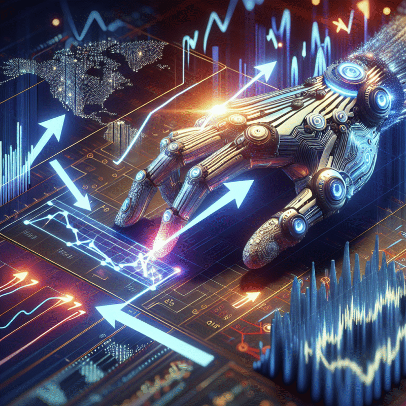 AI forecasting arrows over trend charts