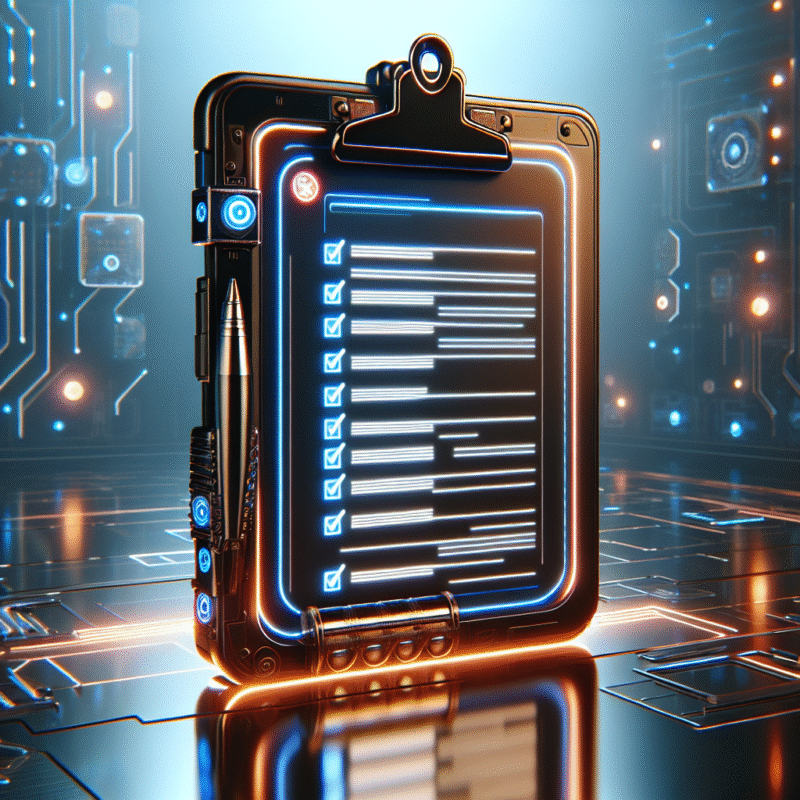 Checklist clipboard for onboarding