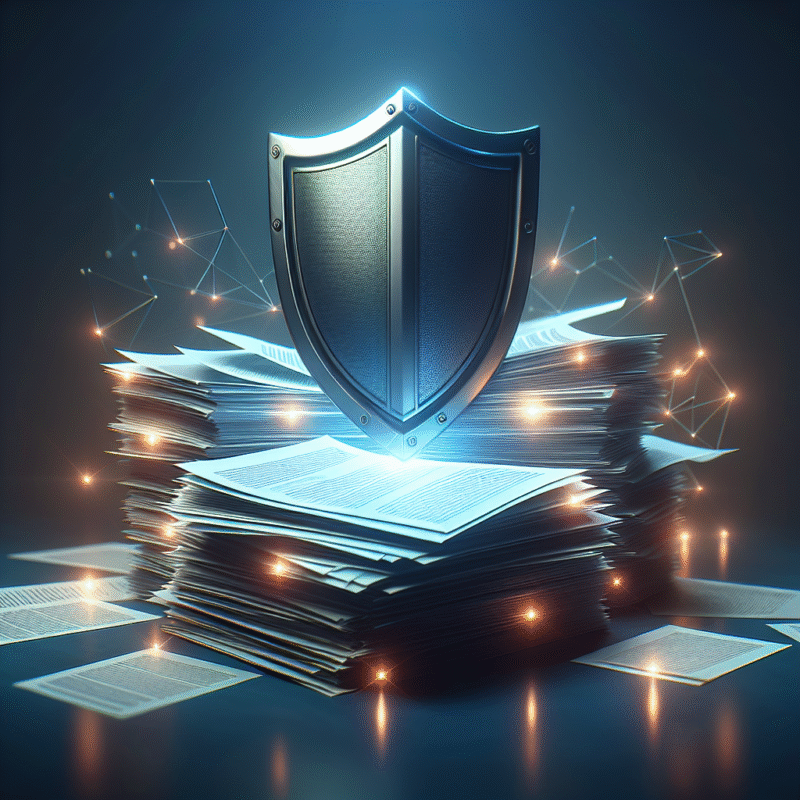 Shield over documents for compliance