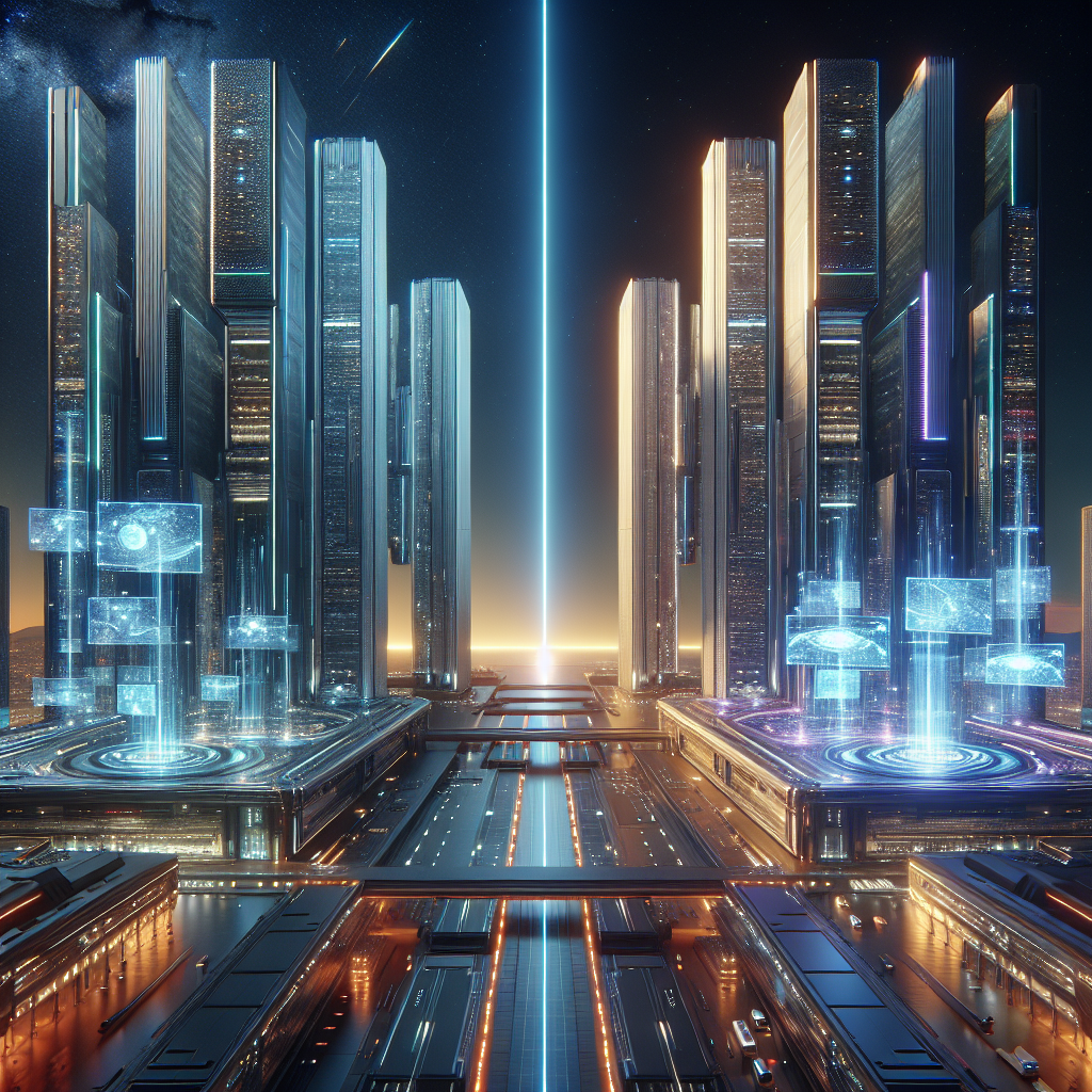 Futuristic scene showing qyrony vs gumroad: which platform wins for digital sellers in 2026