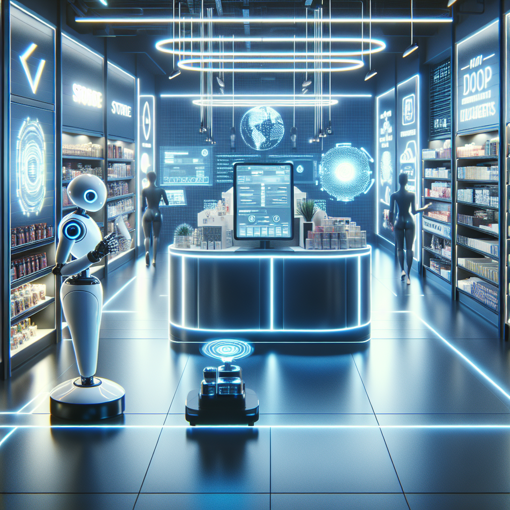 Futuristic scene showing future-proof your store: ai-driven strategies for qyrony sellers