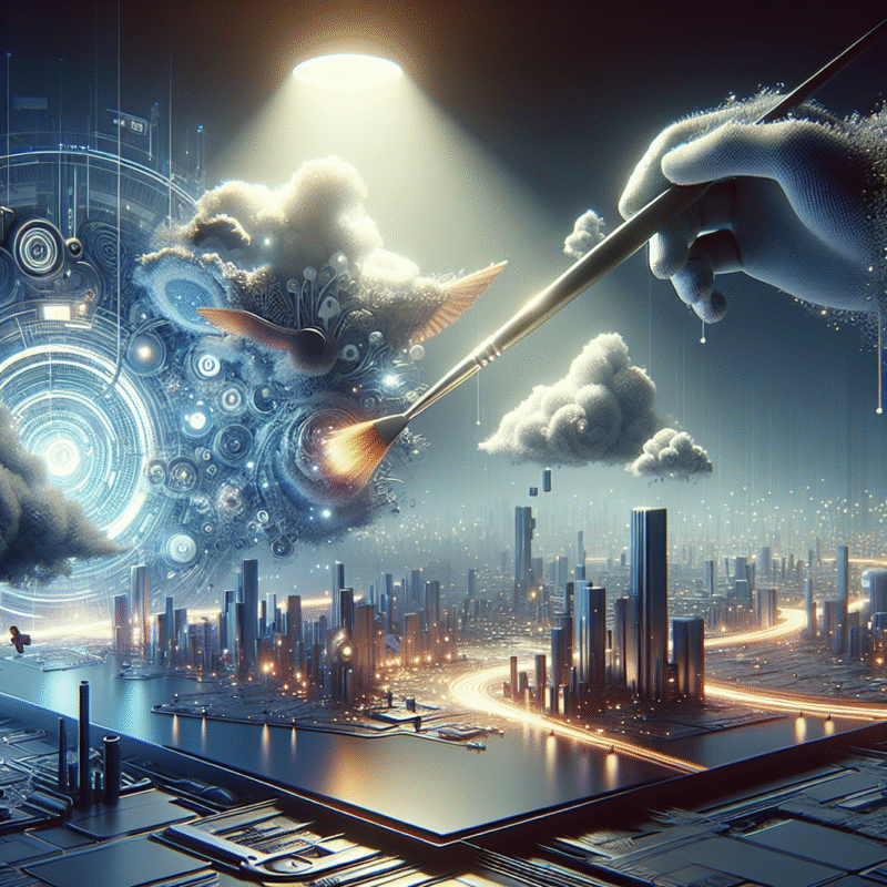 Futuristic scene showing how to boost your qyrony store visibility on google and pinterest