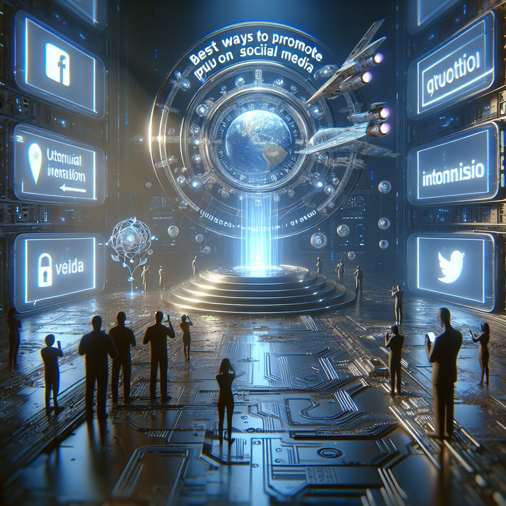 Futuristic scene showing best ways to promote qyrony products on social media in 2026