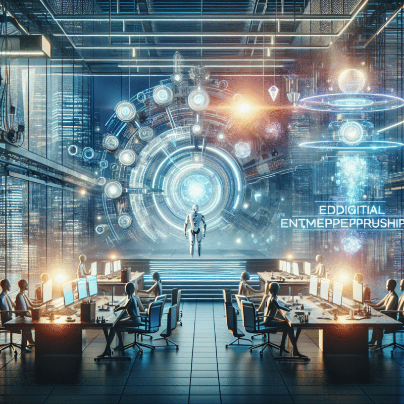 Futuristic scene showing digital entrepreneurship 2026: why qyrony leads the revolution